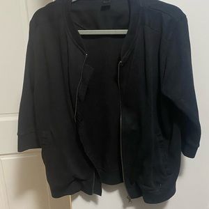 Classic Mona B clothing - Black Spade Bomber jacket - size Med